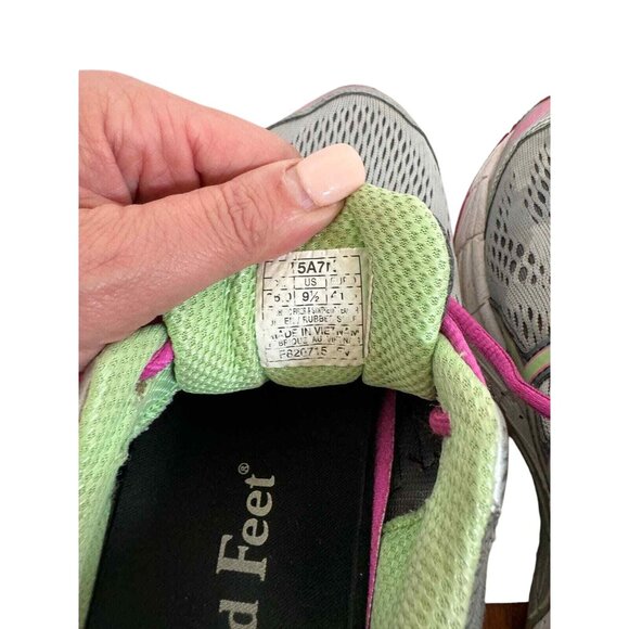 Asics GT-1000 Running Shoes Women 9.5 Pink Lime Green Sneakers Comfort Cushioned - Picture 4 of 10